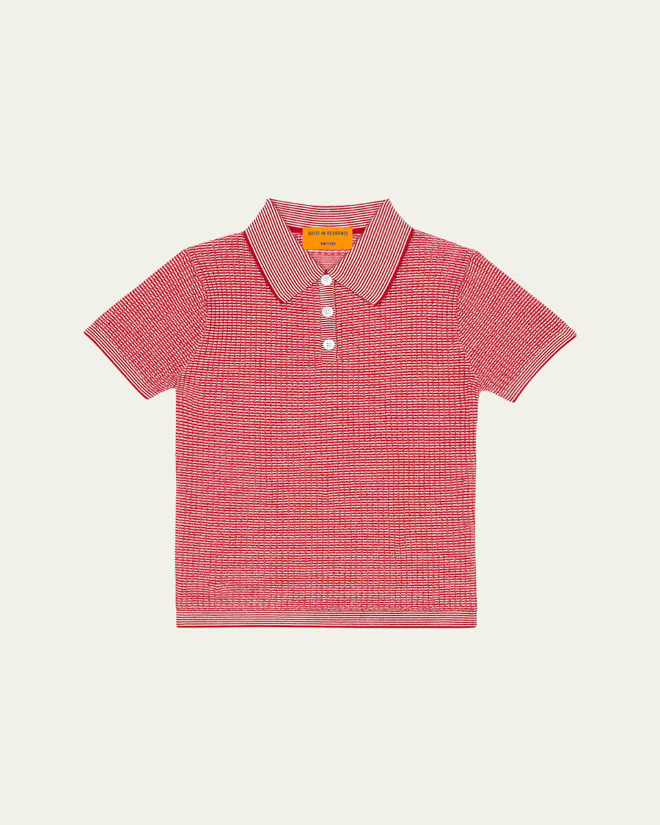 Cashmere Short-Sleeve Shrunken Polo Sweat